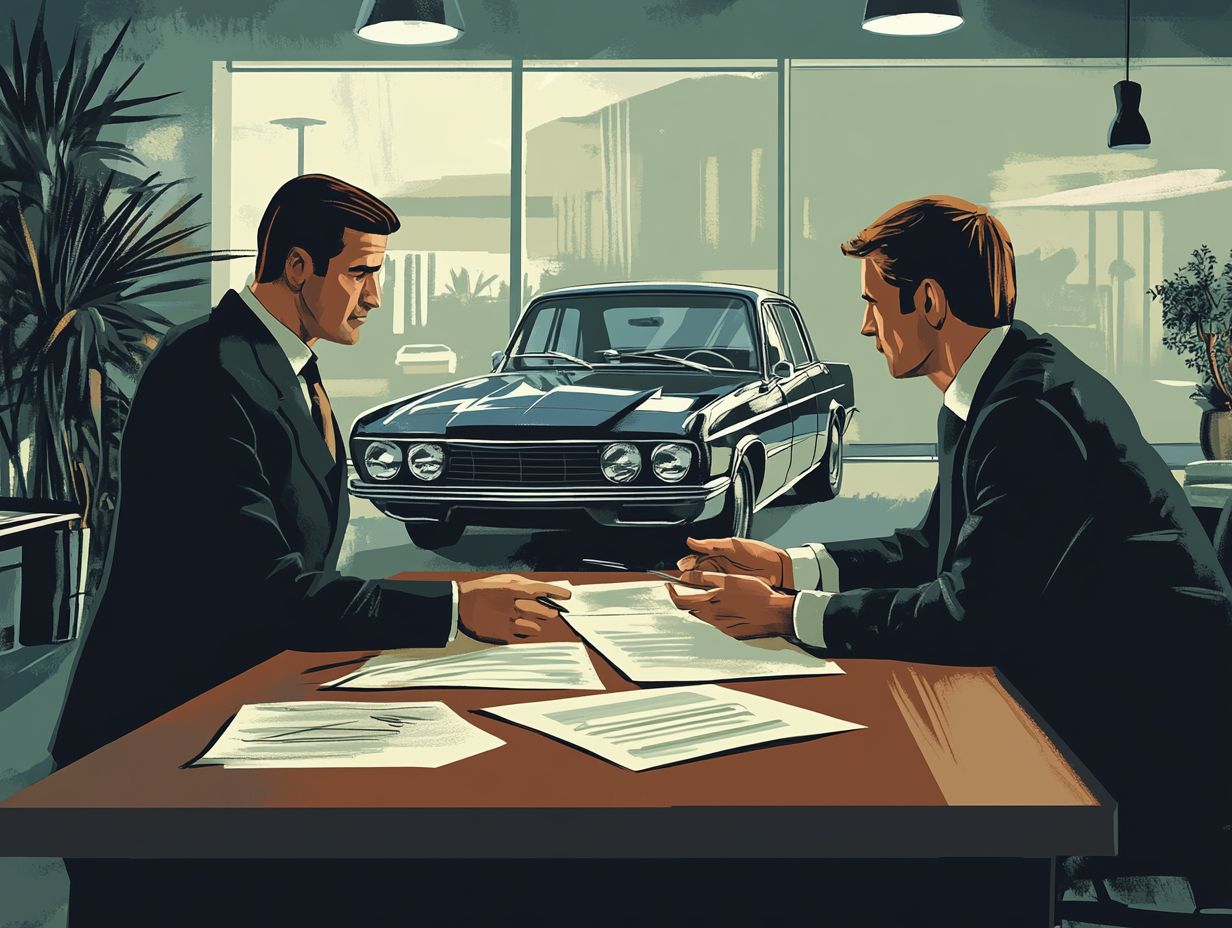 Graphic showing 7 tips for successful car negotiation.