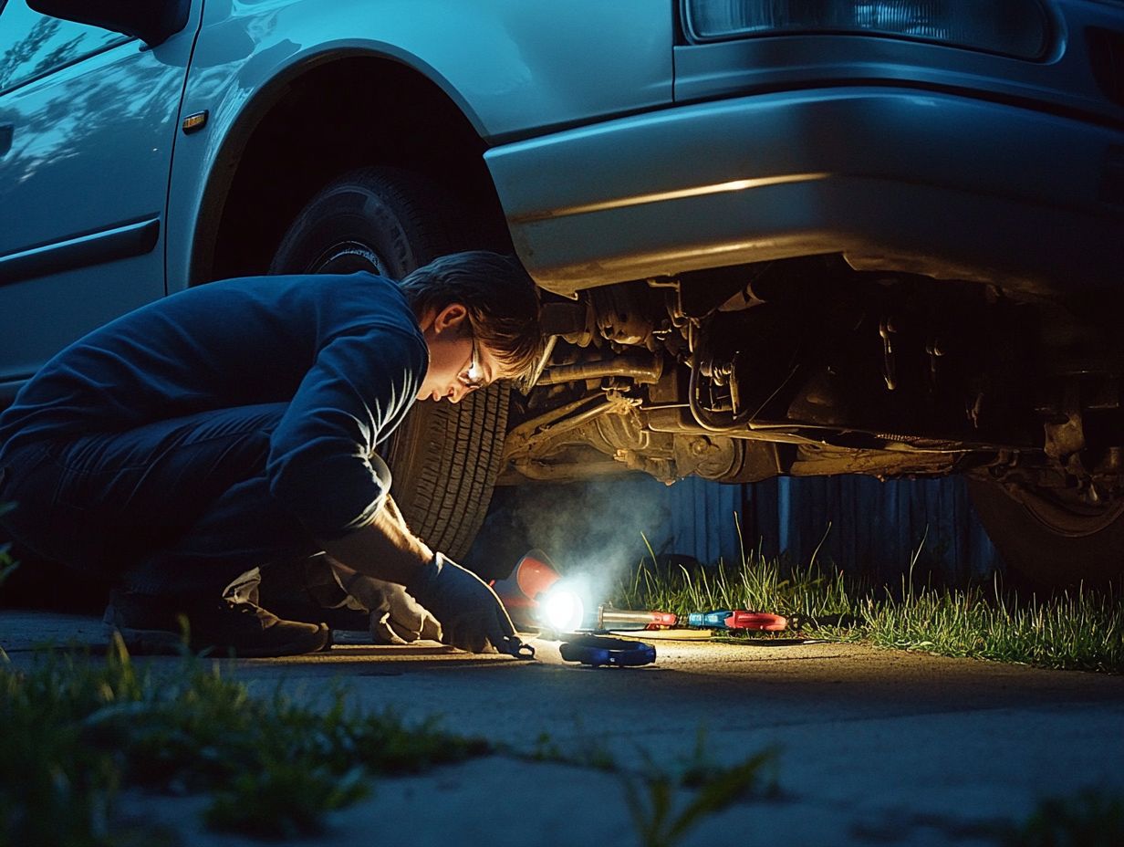 What should I look for when checking under my car?