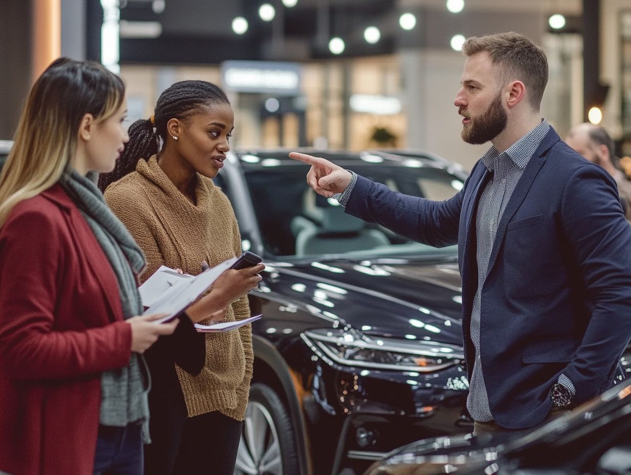 Illustration of recognizing pressure during car buying