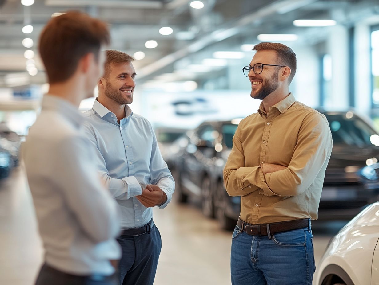 A person negotiating with a car dealer