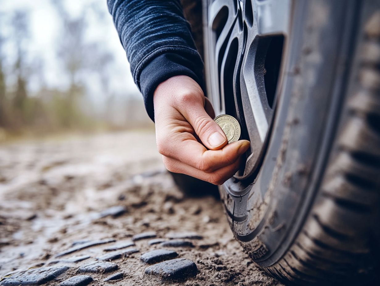 Visual guide for identifying uneven tire wear