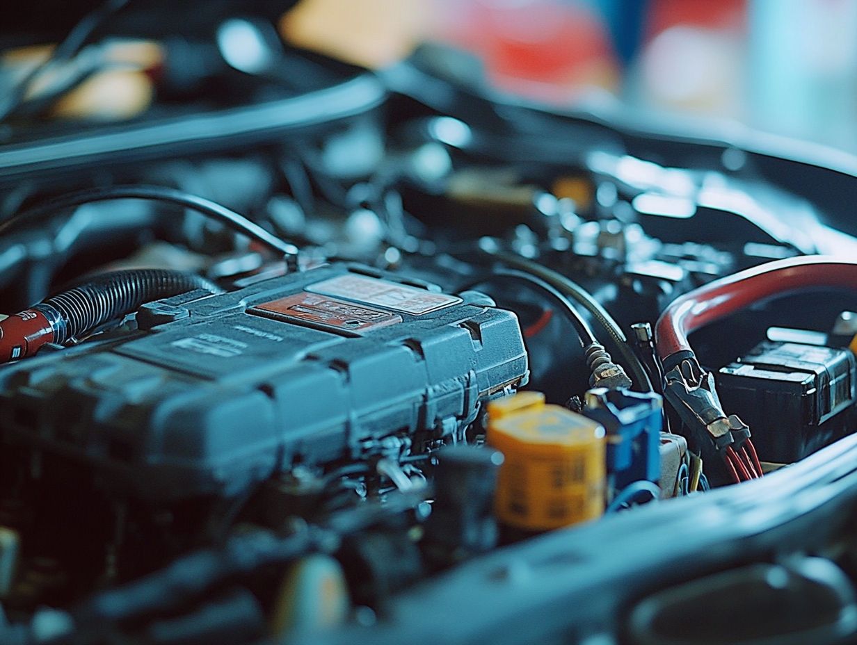 Illustration of an Ignition Coil and its location in a vehicle.