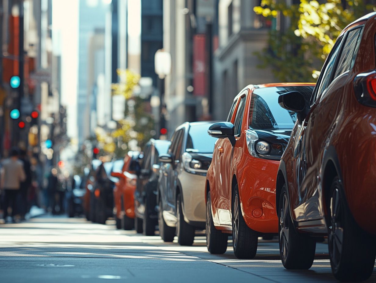 An example of parking assistance technology in a city car