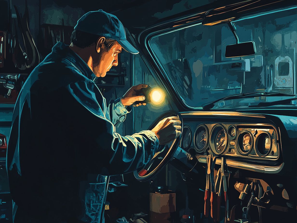 A skilled technician inspecting a car's HVAC system