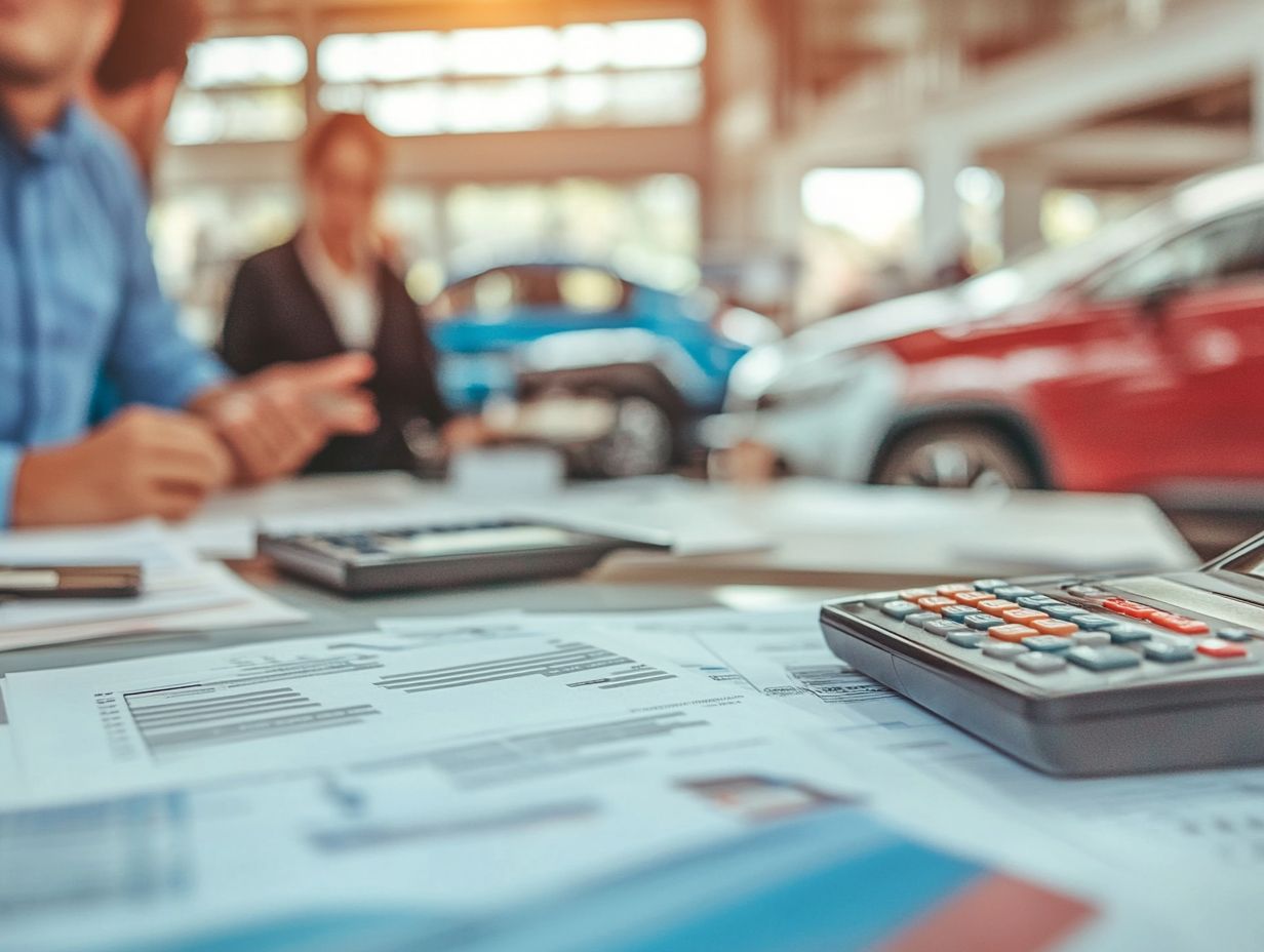 An infographic showing factors to consider when choosing car financing options.