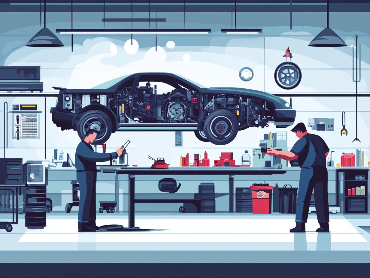 A diagram showing components of a comprehensive car inspection