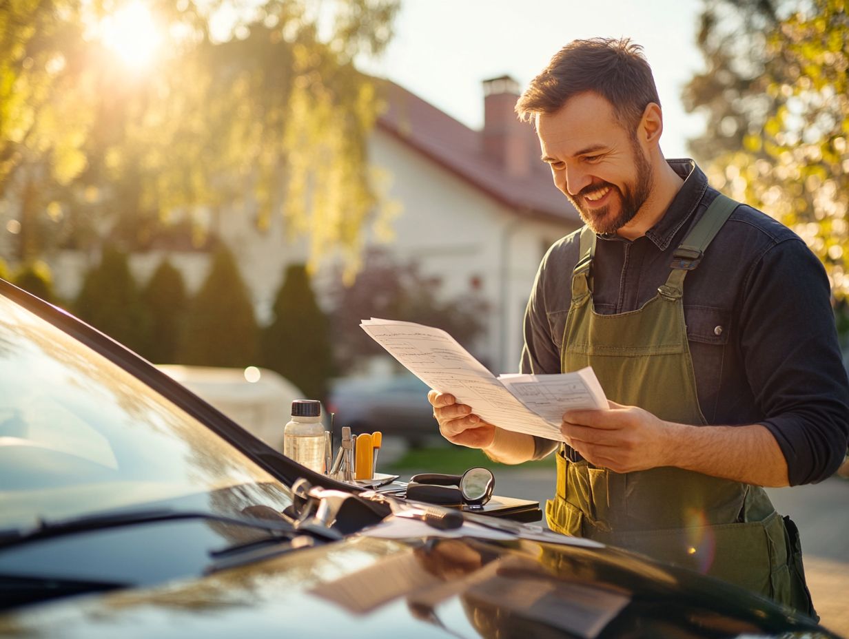 An infographic showing how to get the car inspected